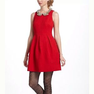 Anthropologie Red Mini Dress